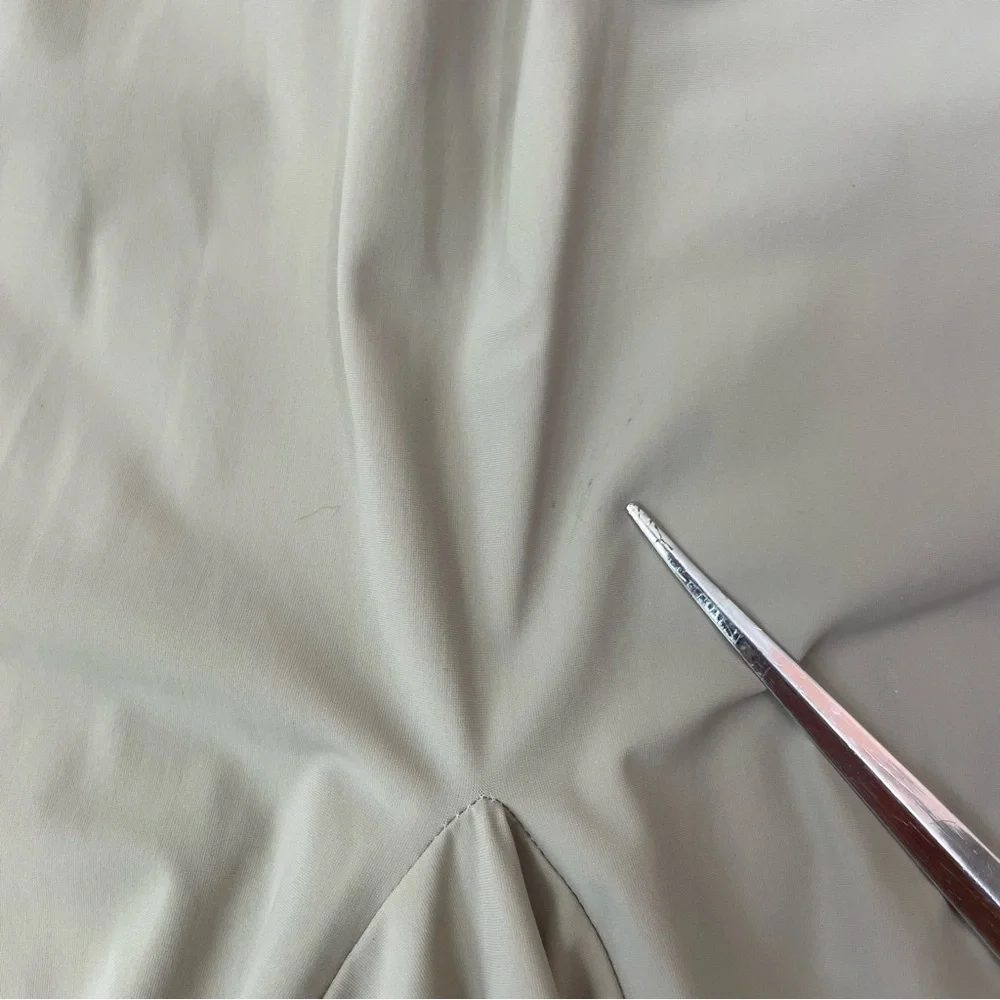 Ruti The Go-To Nylon Blend Tan Khaki Size XS / S Draped Lagenlook Midi Skirt - Picture 15 of 16